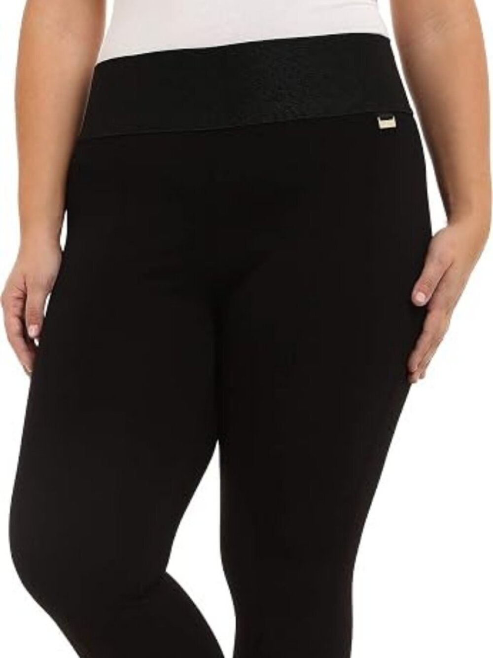 Calvin Klein Women's Plus Size Modern Essential Power Stretch Legging with Waist